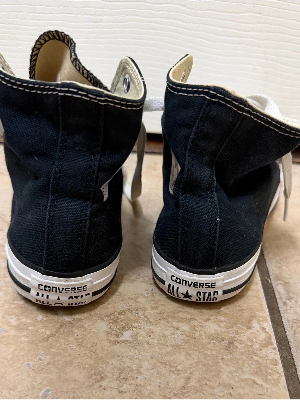 Converse High Top Sneakers - Black and White, Youth Size 2.  Unisex